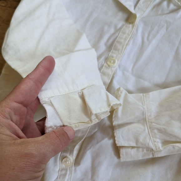 GYMBOREE flower embroidered collar button down white blouse - Picture 4 of 4